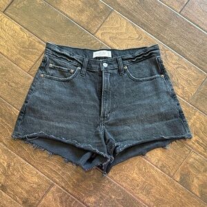 Abercrombie & Fitch High Rise Cut-Off Black Jean Shorts